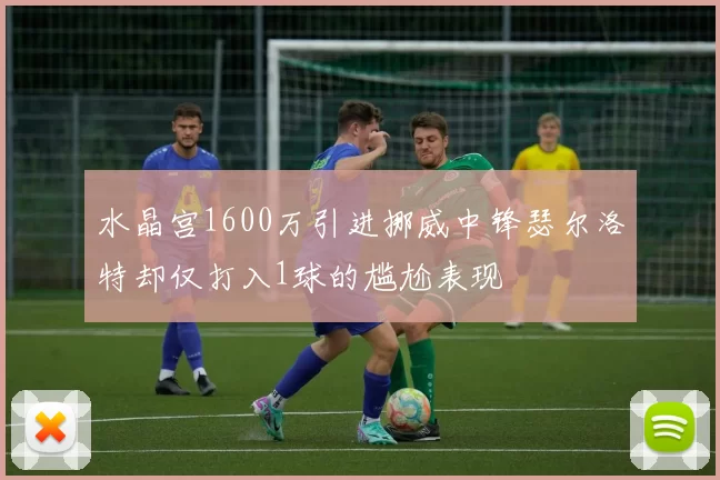 水晶宫1600万引进挪威中锋瑟尔洛特却仅打入1球的尴尬表现